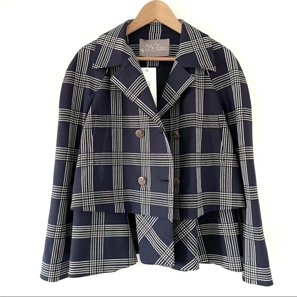 Lela Rose Plaid Stretch Wool Jacket & Pants Set - Picture 10 of 16